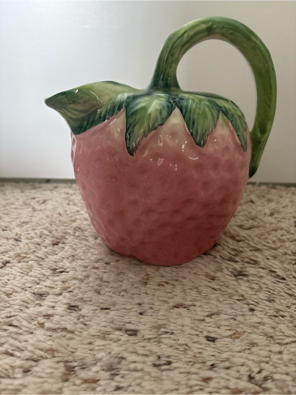 Strawberry Ceramic Vintage Pitcher Made in Italy